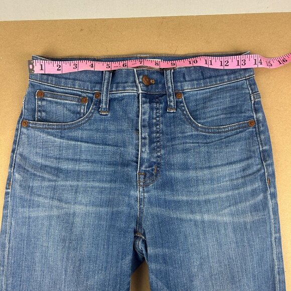 Madewell Cali Demi-Boot Distressed Hem Jeans Womens 26 Blue Five Pocket Zip Fly - Picture 4 of 11